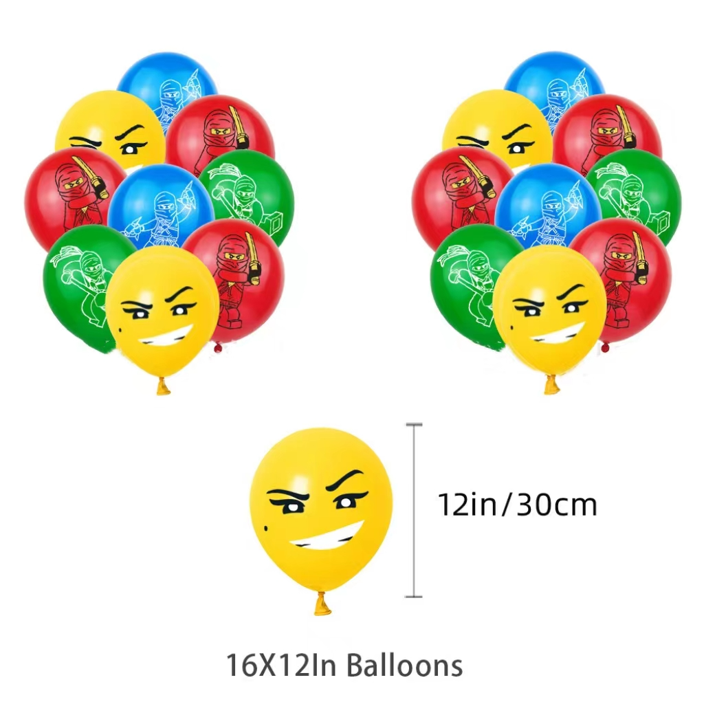 Mixed Theme Children's Birthday Alphabet Pull Flag Cake Balloons Multiple