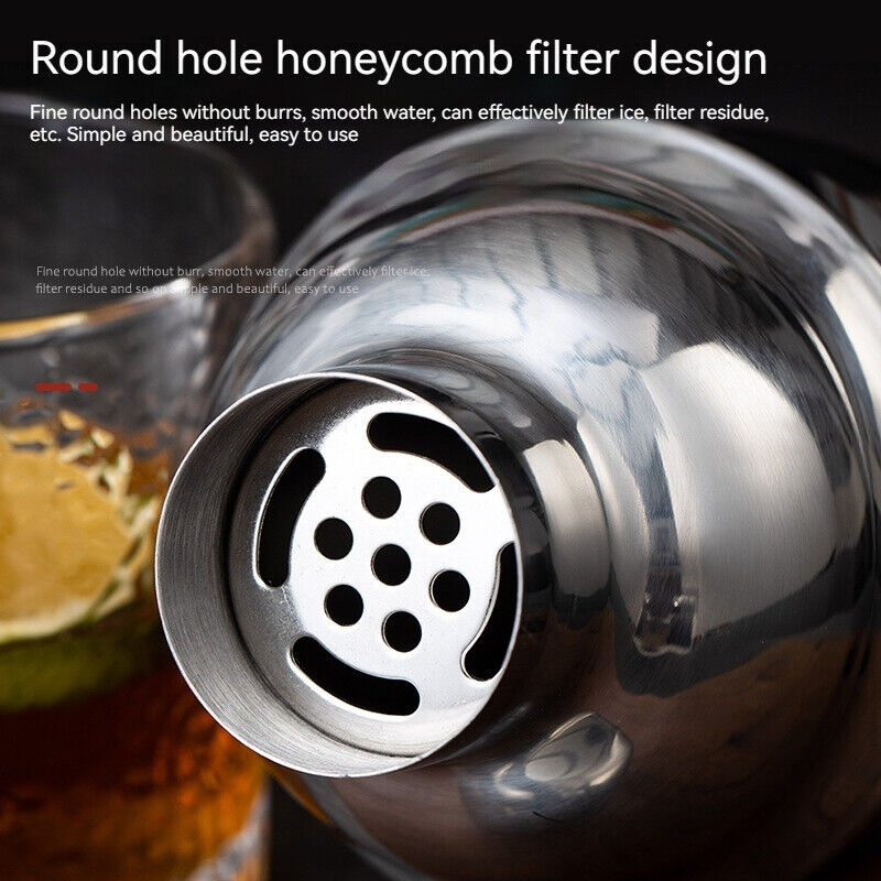 Mixer Cocktail Stainless Steel Three Stage Shaker Wine Coffee Milk Tea 550ML Cup