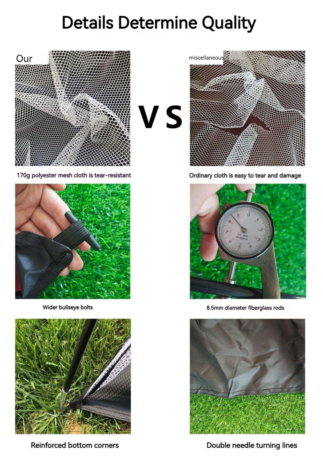 2023 Outdoor Foldable Golf Practice Training Batting Net Dense Oxford Fabric