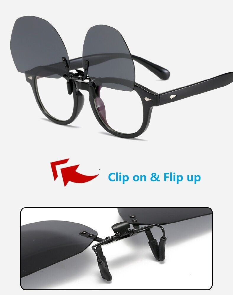 New Unisex Driving Fishing Polarized UV400 Protection Clip On Flip Up Sunglasses