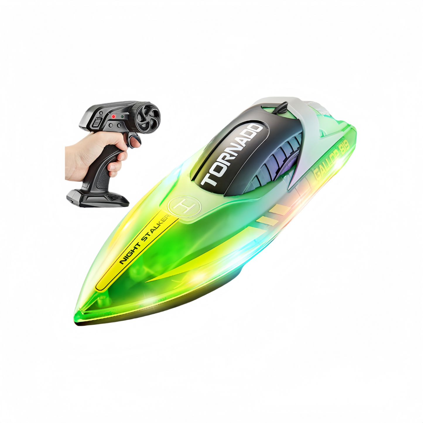 RC Speed Boat 2.4G Remote Control LED Light Dual Motor Waterproof Racing Toy Boy