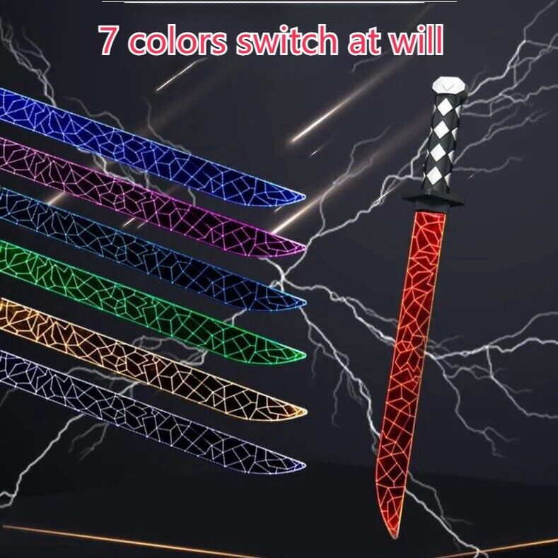 Rechargeable Colorful Samurai Sword Toy Light Up Sword Christmas Gift for Boys
