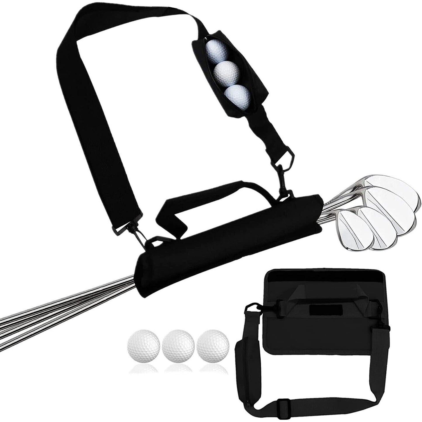 Fashion Portable Golf Club Ball Bag Outing Shoulder Handheld Crossbody Carryable