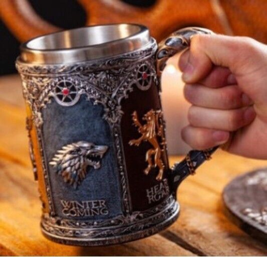 Creative Stainless Steel Mark Water Coffee Tall Cup Ice And Fire Game Cup Bottle