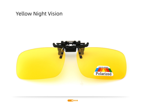 Unisex Polarized Clip On Flip Up Sunglasses UV 400 Discolor Driving Glasses
