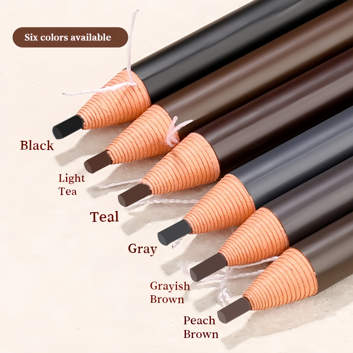 2mm Ultra Slim Eyebrow Pencil Waterproof Long-Lasting Peel String Refill - 6 Colour Options