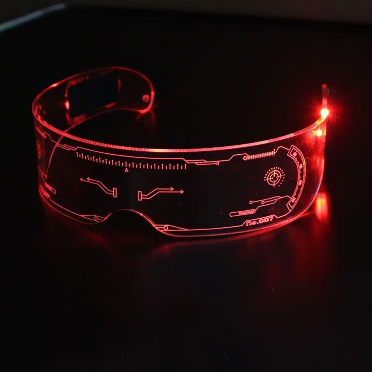 Fashion Colorful Luminous Glasses LED Light Party Up Eyeglasses Rechargeable