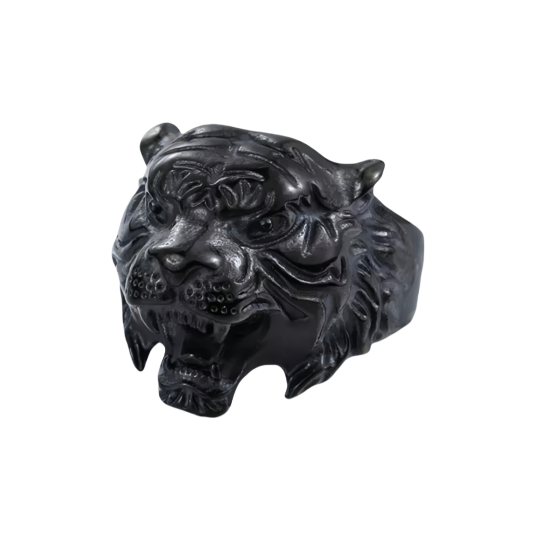 Men Tiger Head Symbol of Courage Leadership Wealth Strength Animal Engraved Ring # R31