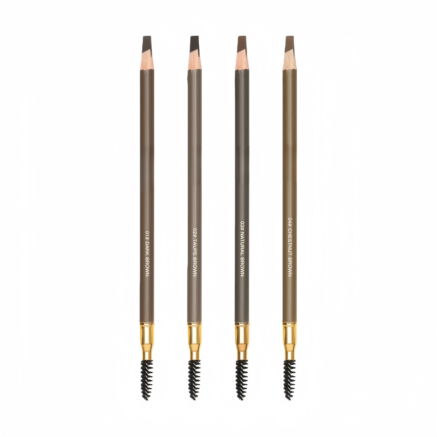 Waterproof Knife Shape Eyebrow Pencil & Spoolie Brush Natural Finish Brow Makeup