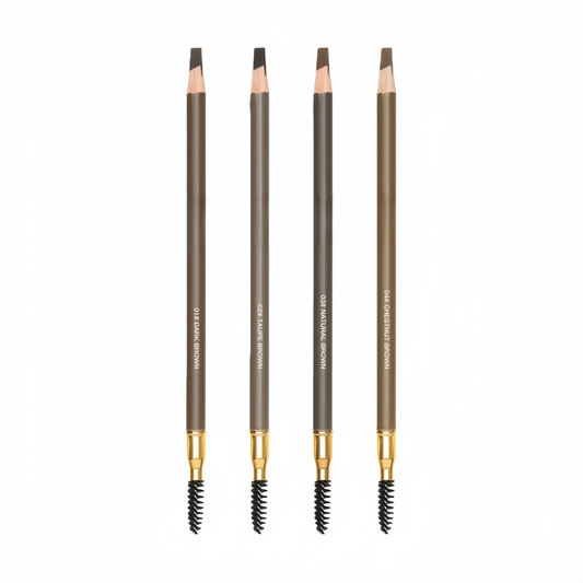 Waterproof Knife Shape Eyebrow Pencil & Spoolie Brush Natural Finish Brow Makeup