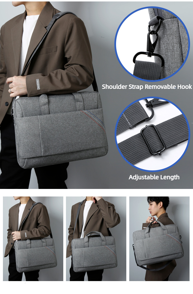 Unisex Lightweigh Large Capacity Oxford Cloth Shoulder Computer Bag Briefcase
