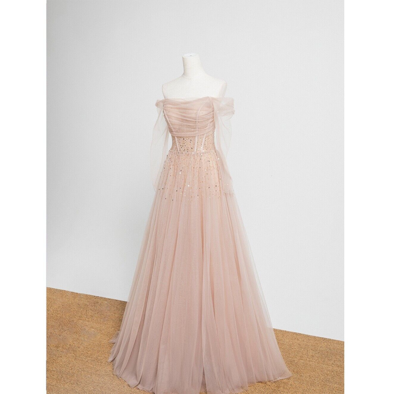 Women Formal Off the shoulder Wedding Dress Cold Shoulder Evening Dress