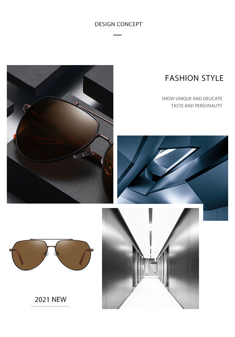 New Unisex Fashion Frame Anti UV400 Polarized Driving Fishing Sunglasses