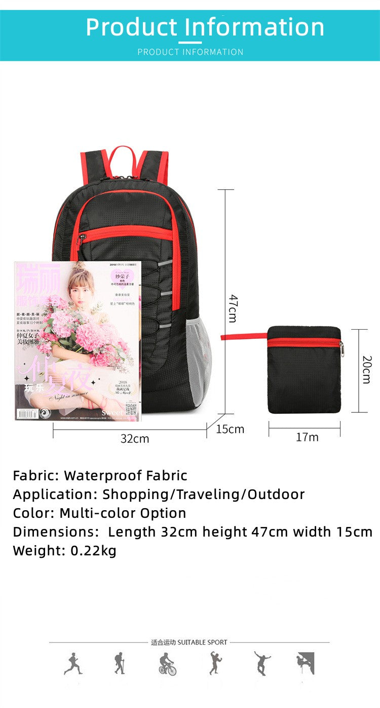 Outdoor Waterproof Light Leisure Folding Mountaineering Hiking Bike Shoulder Bag