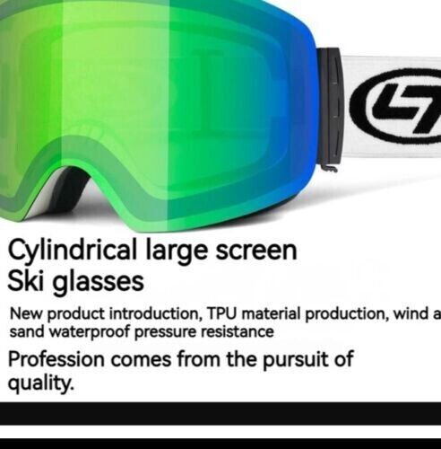 Unisex Anti-fog Sunglass Columnar Double Layer UV Protective Ski Snow Goggles