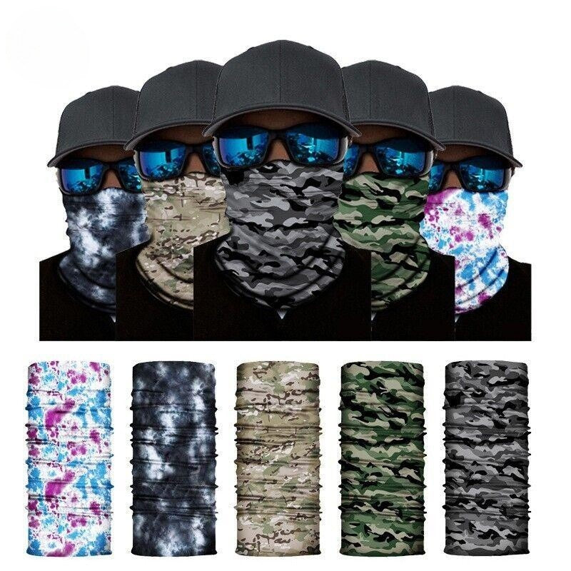 Motorcycle Cycling Biker Face Mask Shield Protective Neck Tube Scarf Headband