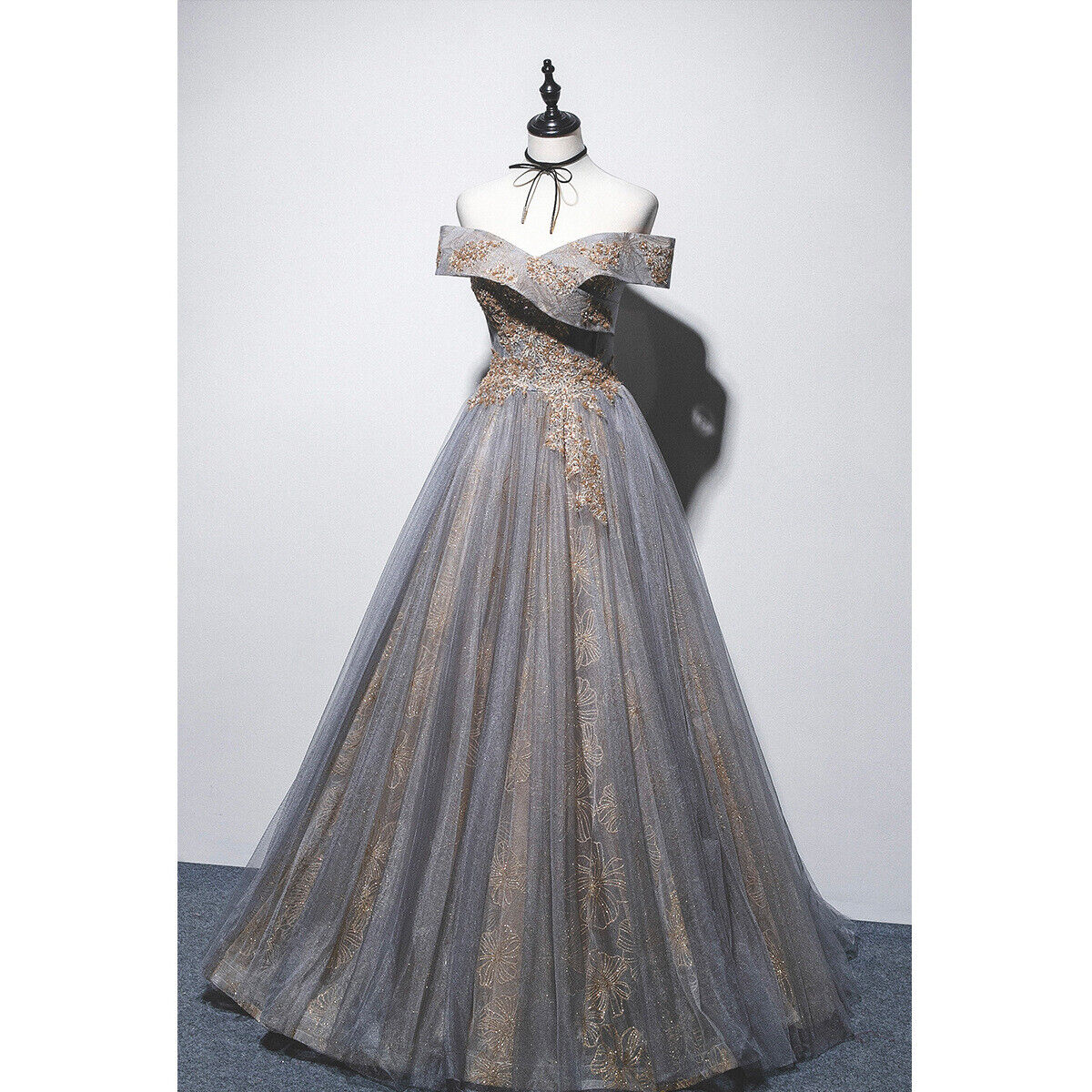 Women Off the shoulder Banquet Wedding Dress Cold Shoulder Evening Dress