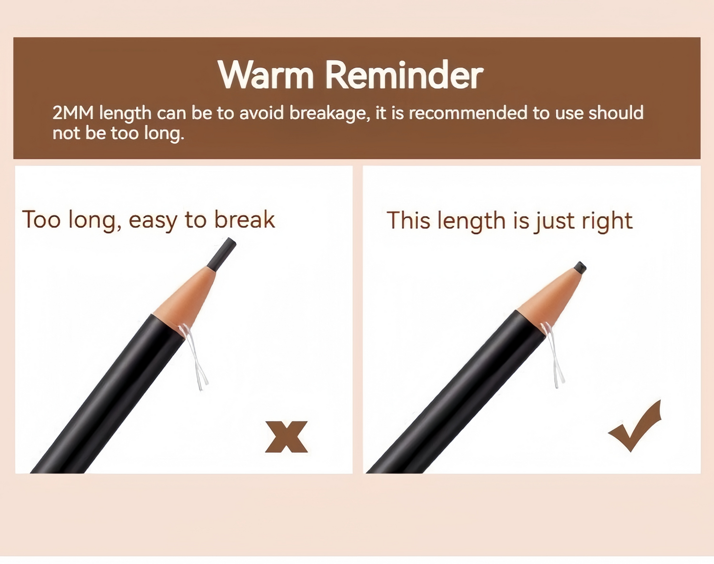 2mm Ultra Slim Eyebrow Pencil Waterproof Long-Lasting Peel String Refill - 6 Colour Options