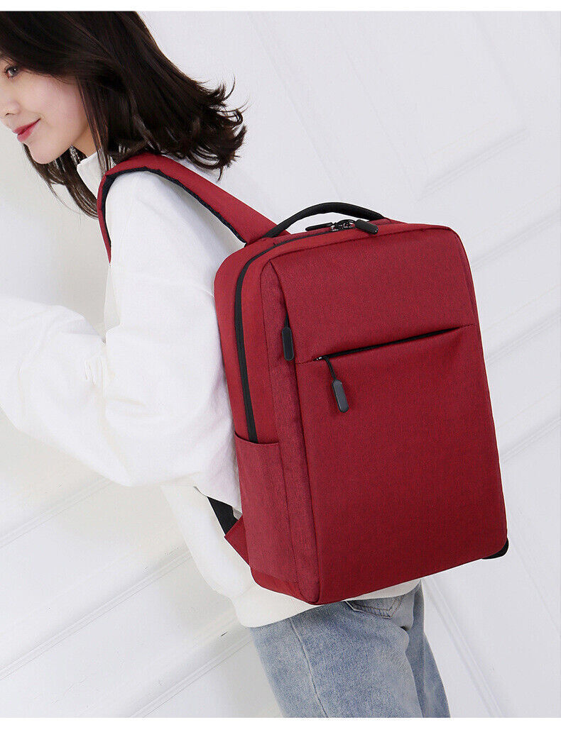 Unisex Waterproof Canvas Backpack USB Schoolbag Travel Laptop Business Bag