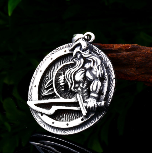 Retro Pendant Punk Vintage Cross Animal Totem Poker Pendant Biker Chain Necklace