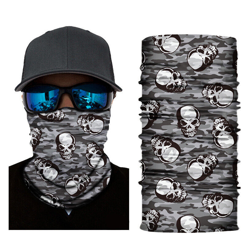 Motorcycle Cycling Biker Face Mask Shield Protective Neck Tube Scarf Headband