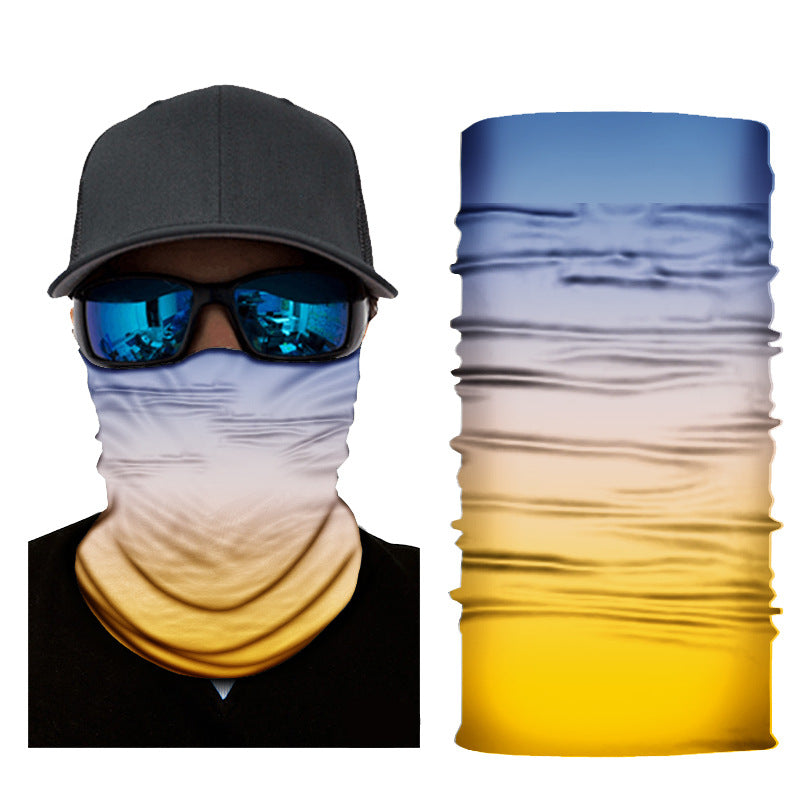Pure Colour Gradient Series Sunscreen Cycling Neckerchief Bandanas Fabric Mask