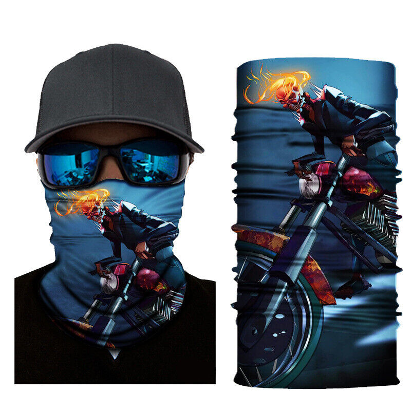 Motorcycle Cycling Biker Face Mask Shield Protective Neck Tube Scarf Headband