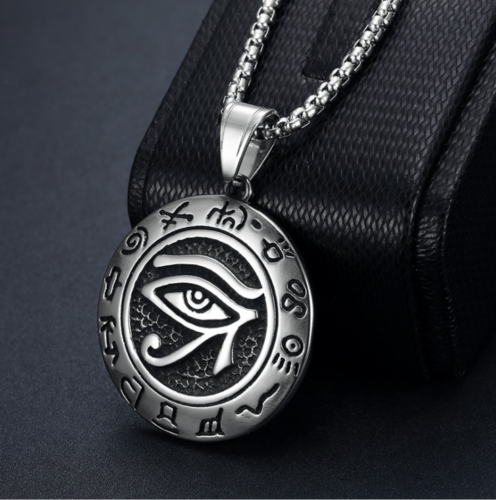 Retro Pendant Punk Vintage Cross Animal Totem Poker Pendant Biker Chain Necklace