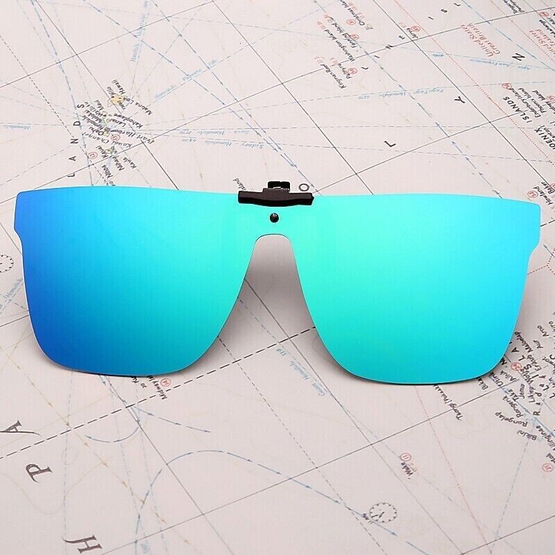 Fashion One-piece lens polarizing Multicolor Lens Retro Flip up Sunglasses Clip