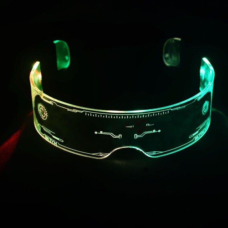 Fashion Colorful Luminous Glasses LED Light Party Up Eyeglasses Rechargeable