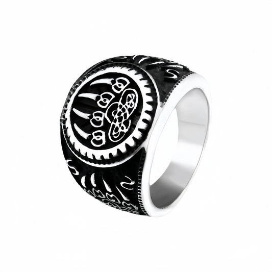Men Nordic Viking Bear Paw Ring Animal Totem Symbol of Strength Biker Punk Band # R264