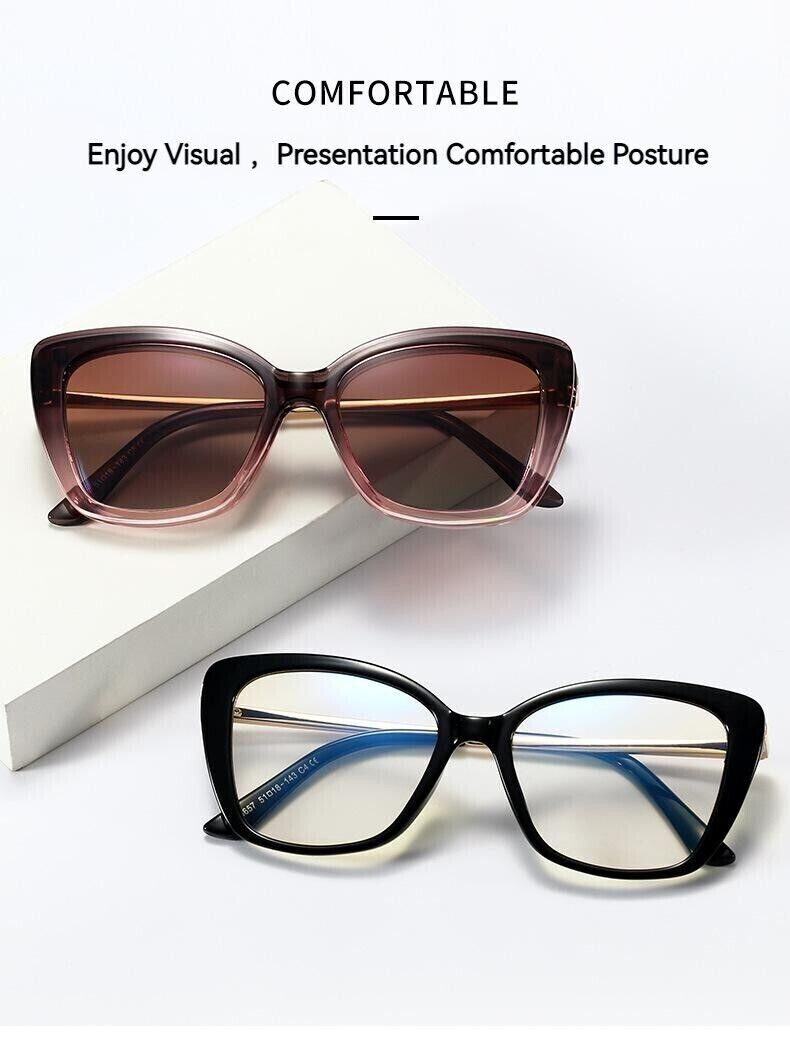 Women's UV400 Polarised Antiblue Light Magnetic Glasses Clips Sunglasses Set