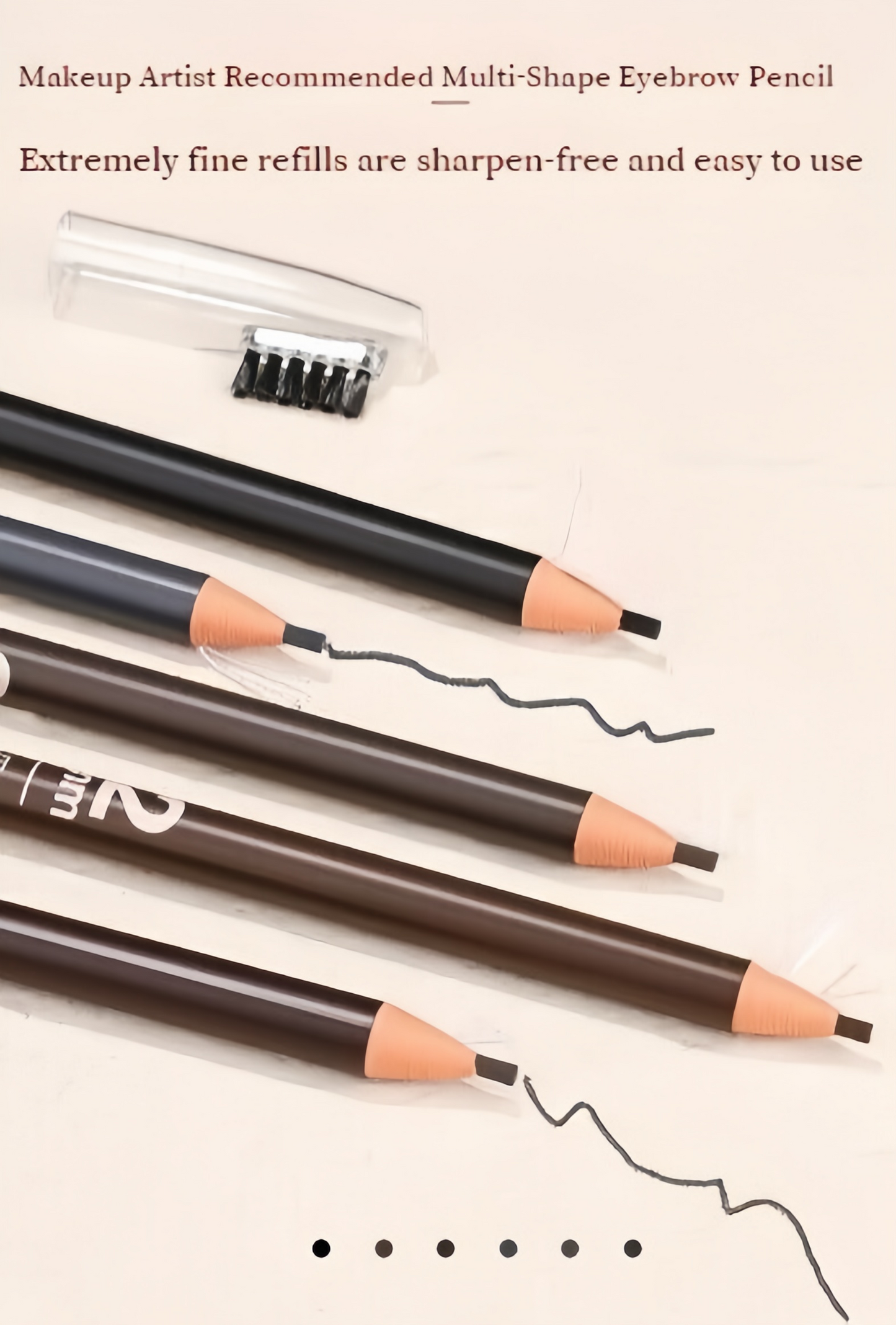 2mm Ultra Slim Eyebrow Pencil Waterproof Long-Lasting Peel String Refill - 6 Colour Options