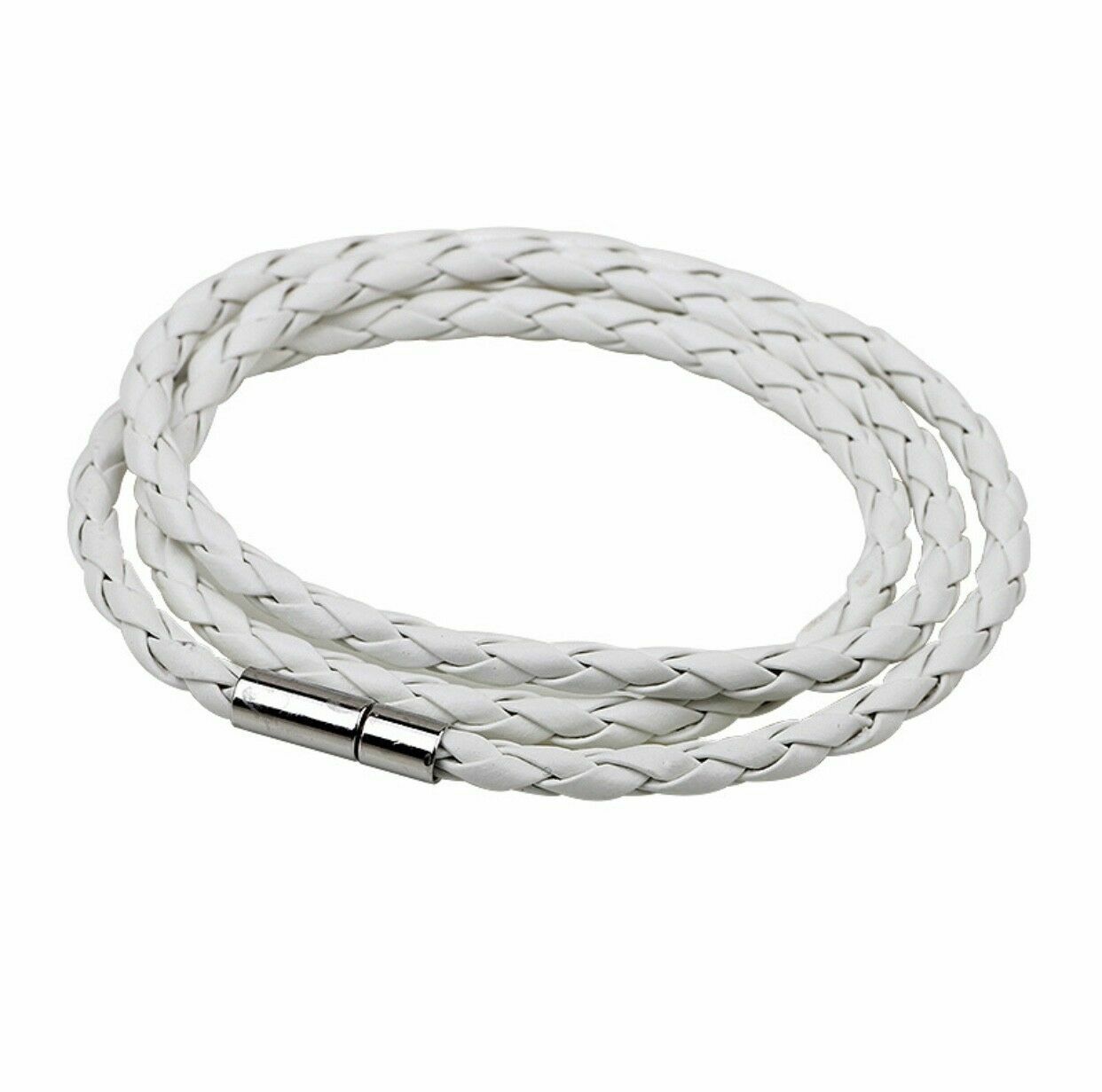 Fashion Men Women Three Laps PU Titanium Steel Bracelet Wristband Bangle Punk 1pc