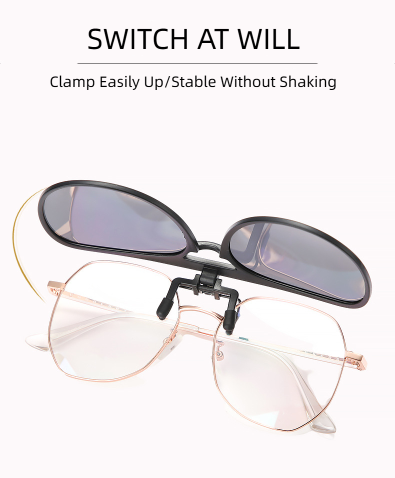 New Unisex Polarized UV400 Protection Driving Fishing Clip On Flip Up Sunglasses