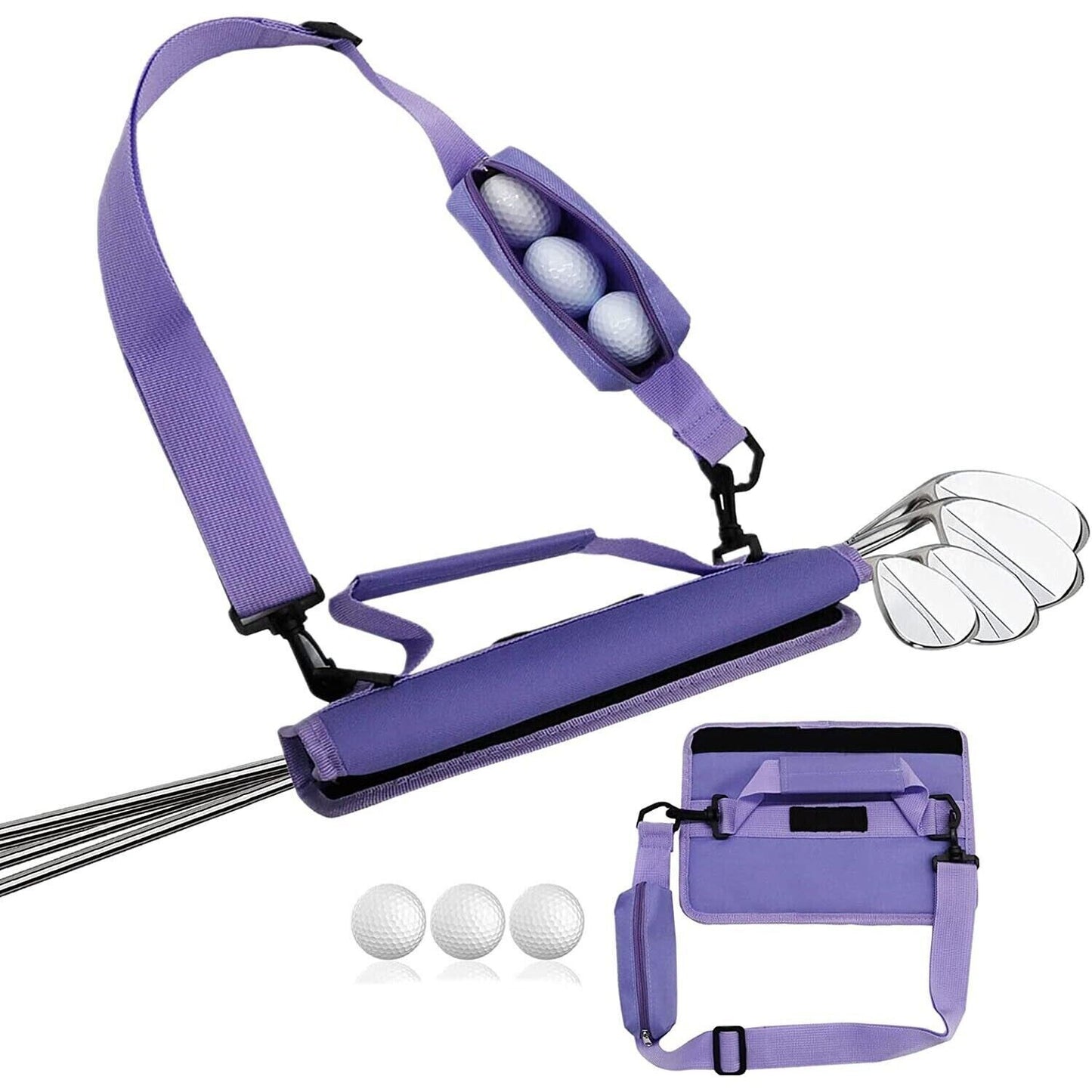Fashion Portable Golf Club Ball Bag Outing Shoulder Handheld Crossbody Carryable