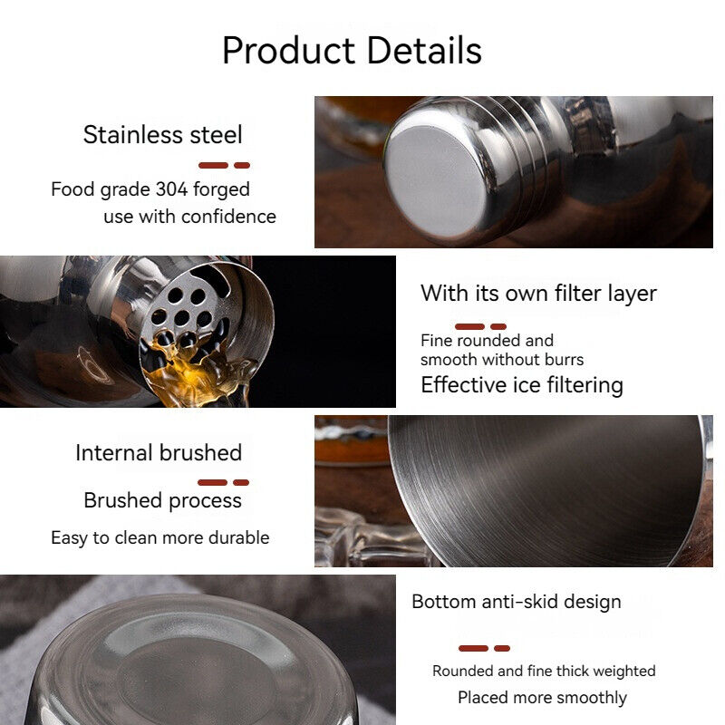 Mixer Cocktail Stainless Steel Three Stage Shaker Wine Coffee Milk Tea 550ML Cup