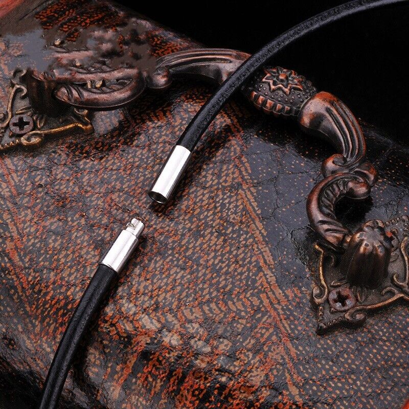 Unisex Fashionable Cowhide Rope Versatile Stainless Steel Buckle Necklace