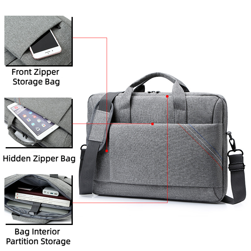 Unisex Lightweigh Large Capacity Oxford Cloth Shoulder Computer Bag Briefcase