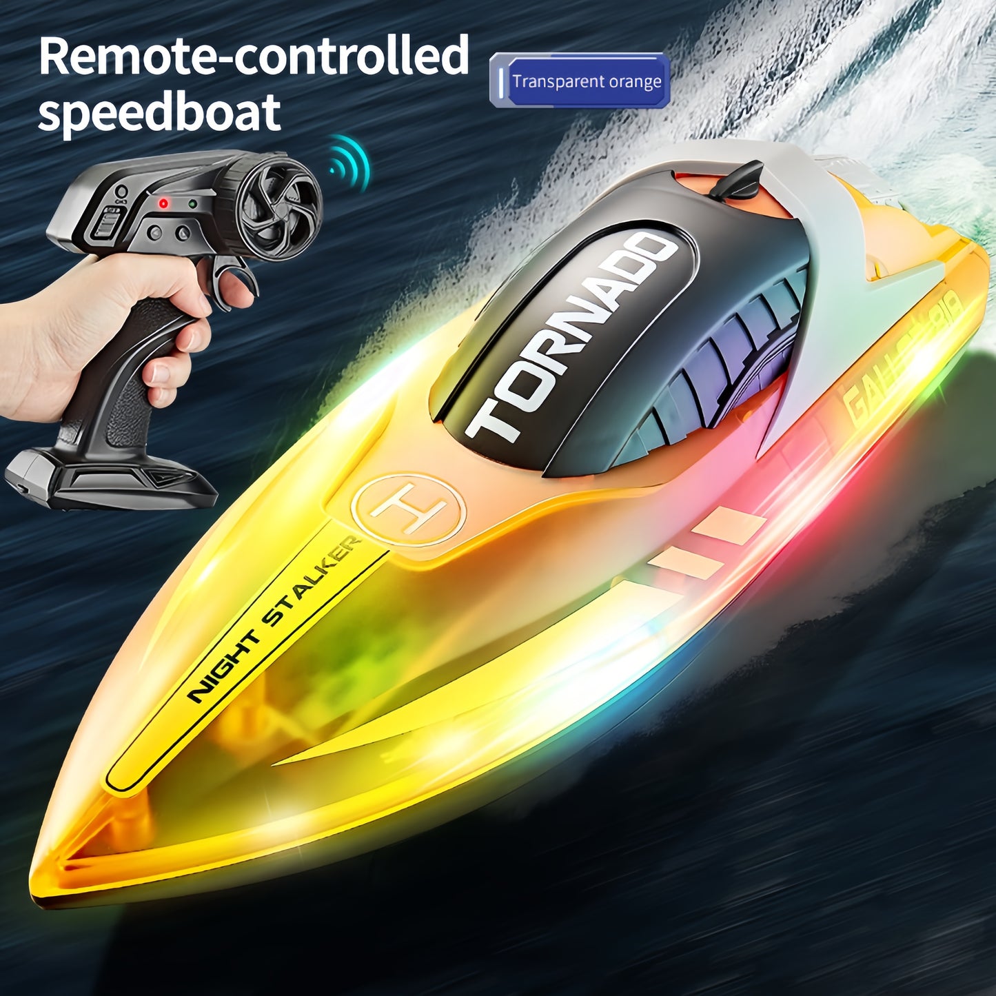 RC Speed Boat 2.4G Remote Control LED Light Dual Motor Waterproof Racing Toy Boy