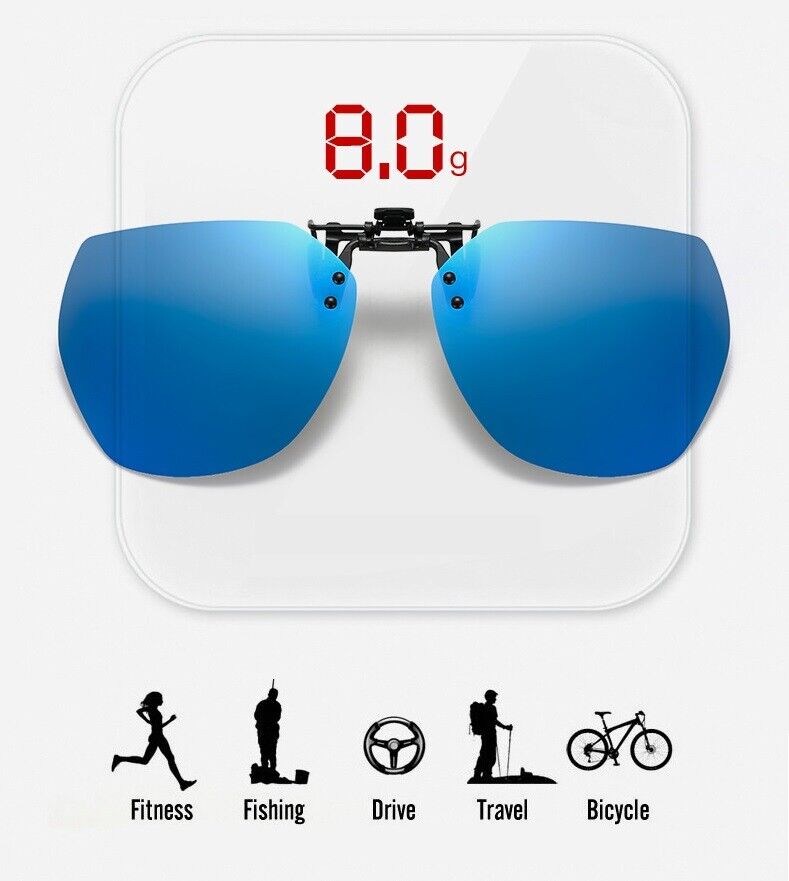 New Unisex Driving Fishing Polarized UV400 Protection Clip On Flip Up Sunglasses
