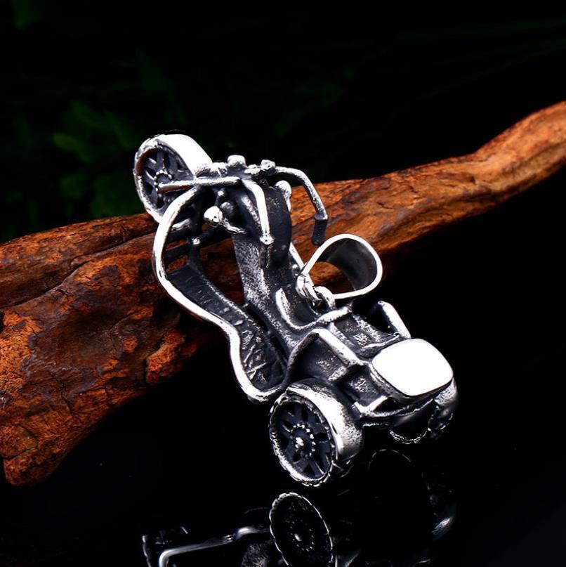 Retro Pendant Punk Vintage Cross Animal Totem Poker Pendant Biker Chain Necklace