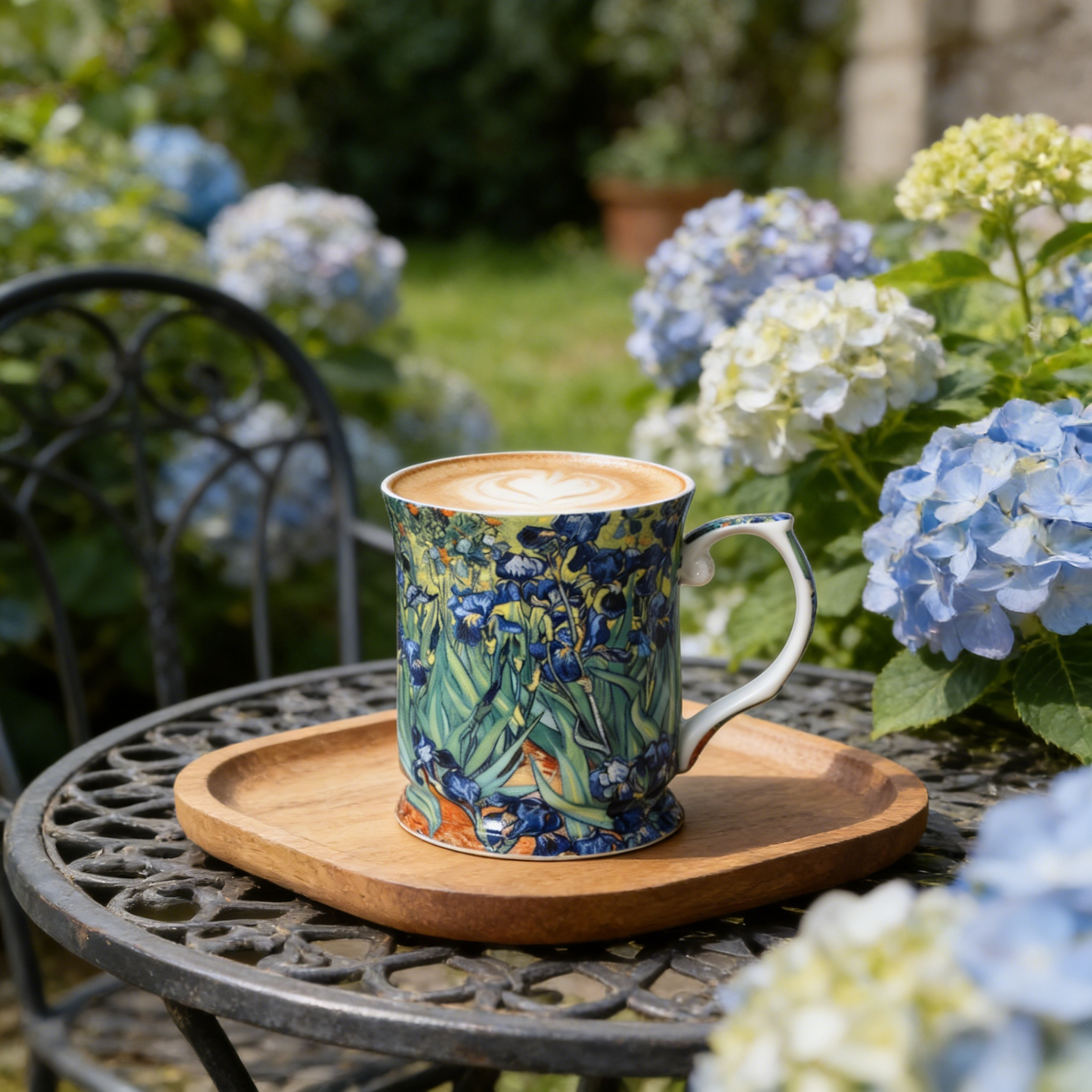 Van Gogh Irises Fine Porcelain China Coffee Tea Mug Cup Gift Box 415cc Art Decor # CW989