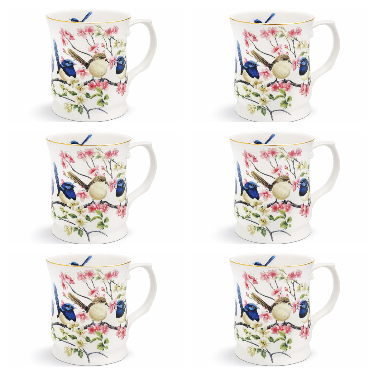 Australian Blue Wren Porcelain Mug Tea Coffee Cup Bird Lover Gift 415ml Birthday