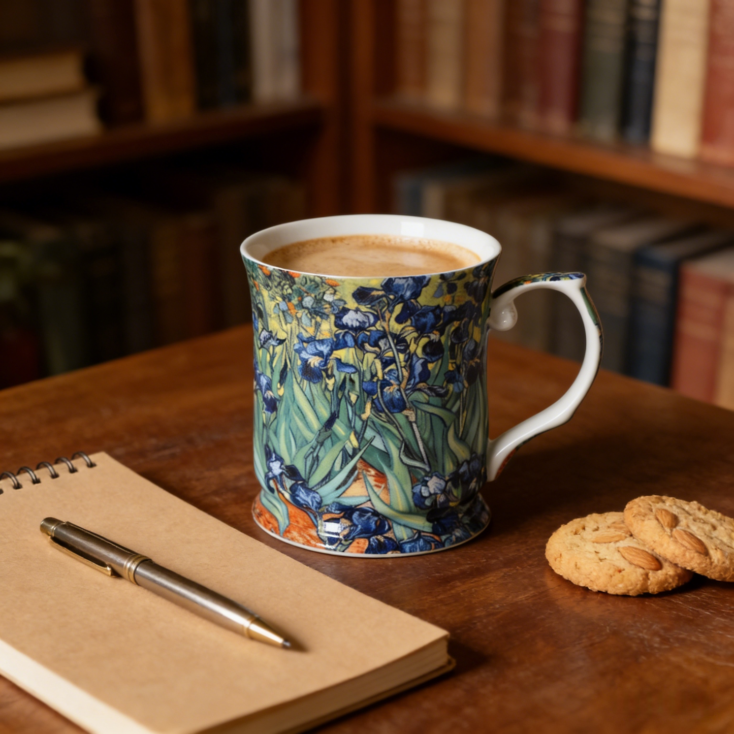 Van Gogh Irises Fine Porcelain China Coffee Tea Mug Cup Gift Box 415cc Art Decor # CW989