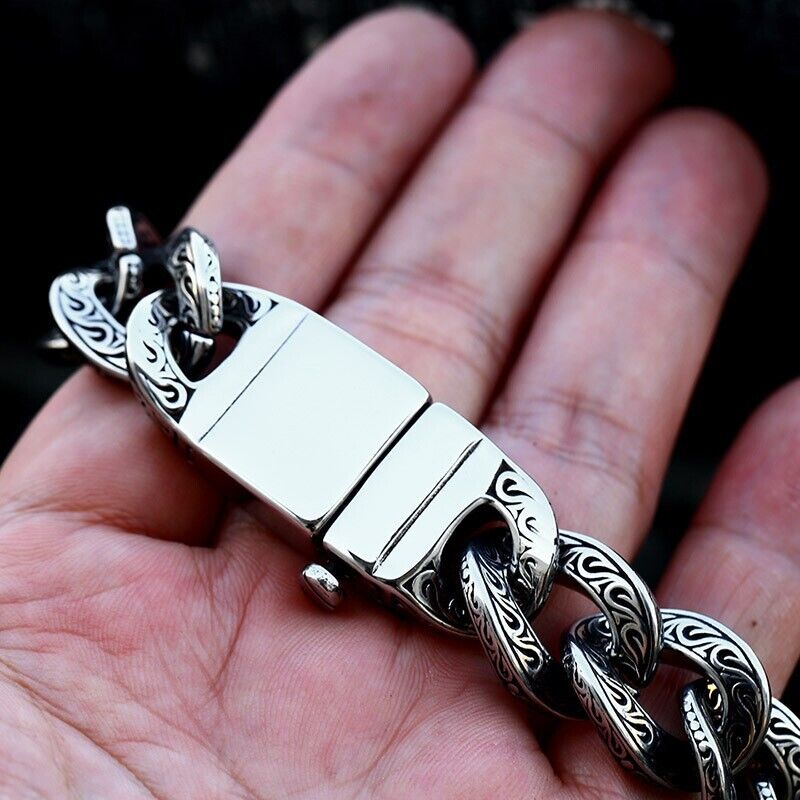 Carved Pattern Vintage Creative Personality Stainless Steel Fashion Bracelet