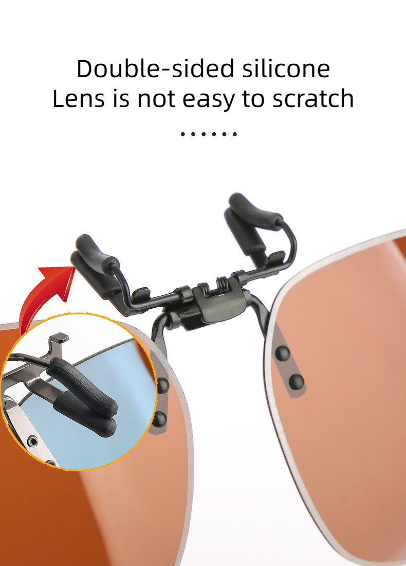 New Unisex Polarized UV400 Protection Box Shape Clip On Flip Up Sunglasses