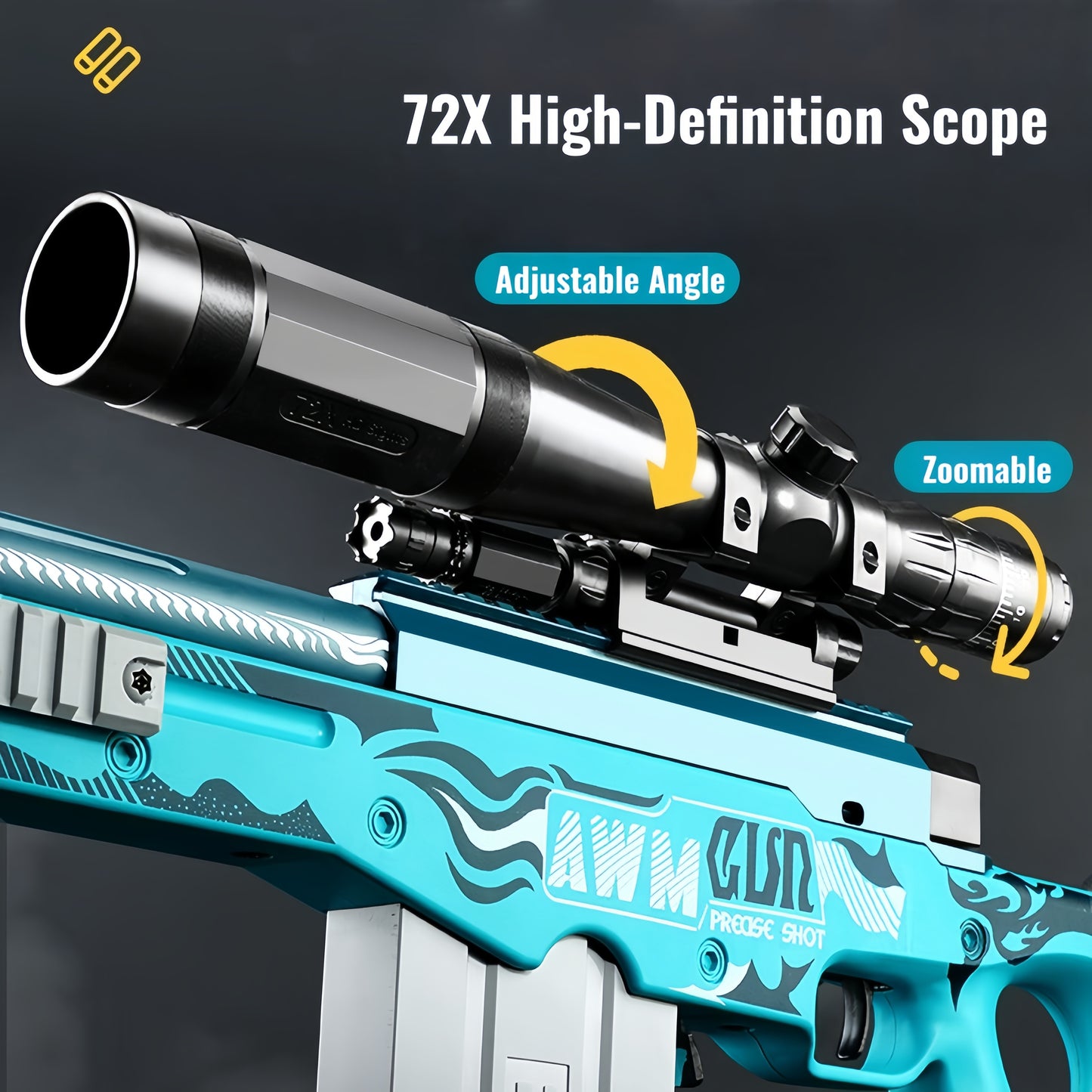 Large AWM Style Foam Dart Blaster Toy Scope Shell Ejection EVA Bullets Kids Gift