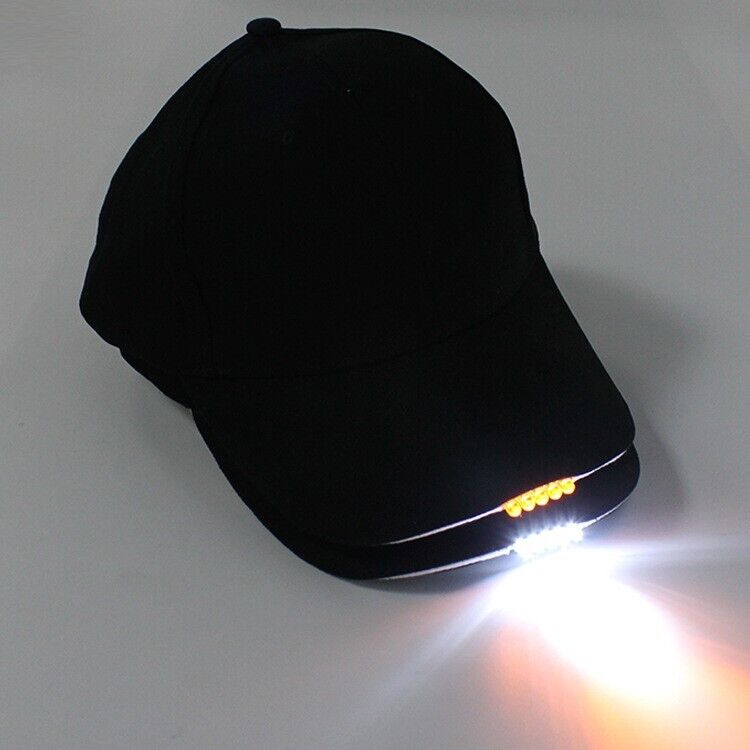 With 5LED Fishing Baseball Cap Outdoor Hiking Camping New Hot Light Hat Black