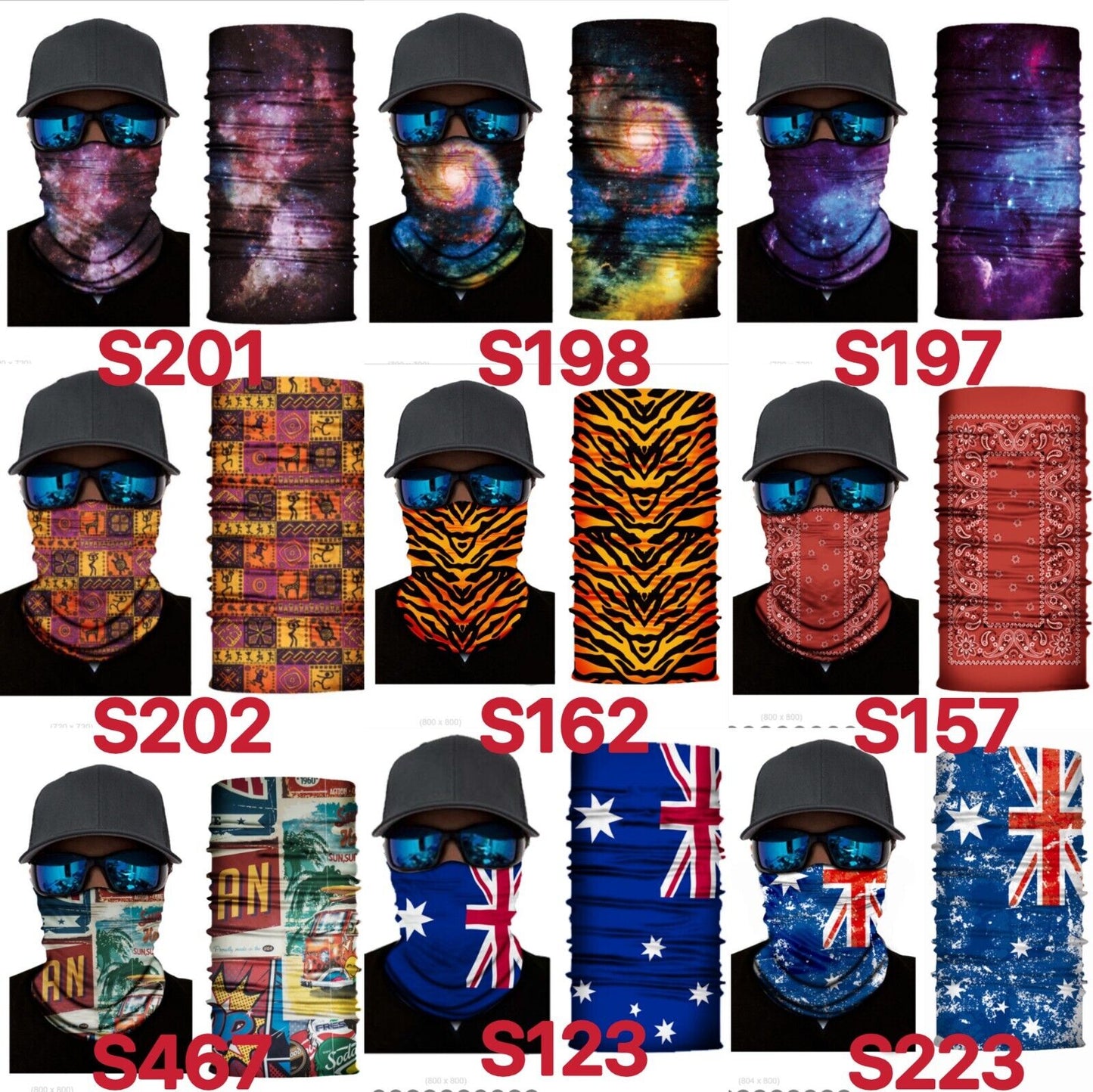 Cycling Camouflage Neck Gaiters Bandanas Fabric Motorcycle Face Masks Sunscreen